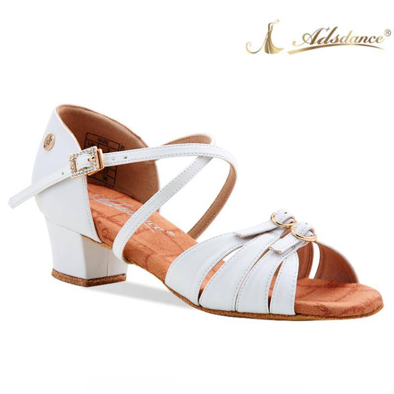 .Ads Latin Dance Shoes Girls, young children, low heel children's national standard dance professional competition girls dwarfed Latin shoes