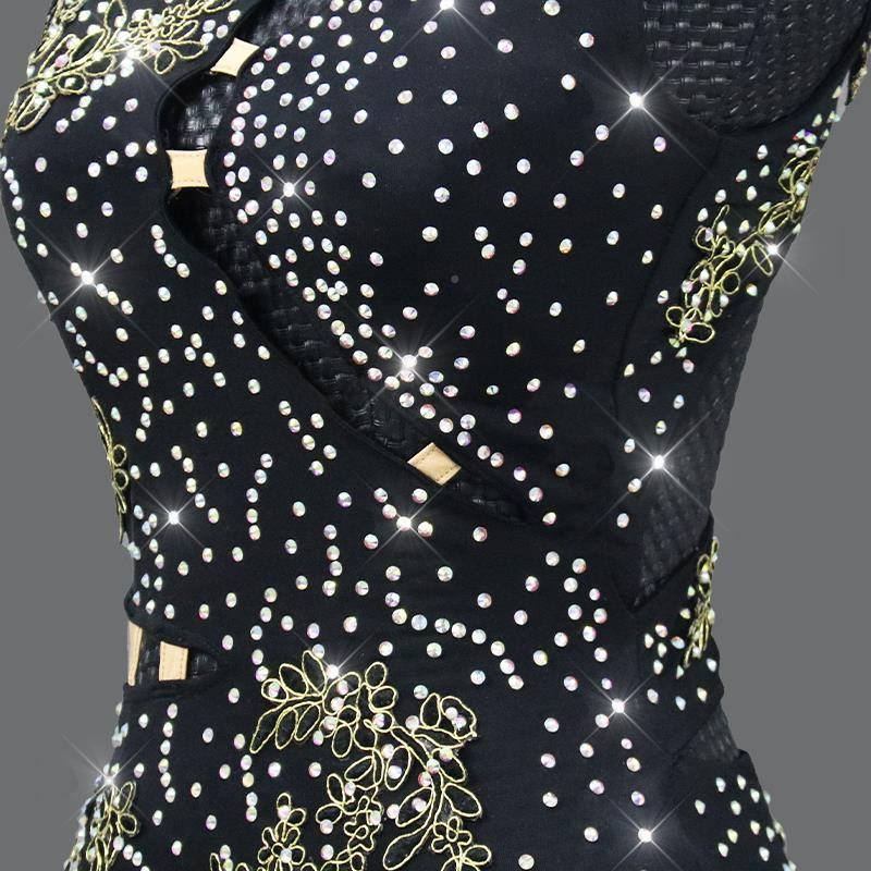 2024 new 20 skirt 24 new Latin dance competition clothing Pakatana female stream jacket professional black art test flower Su Su