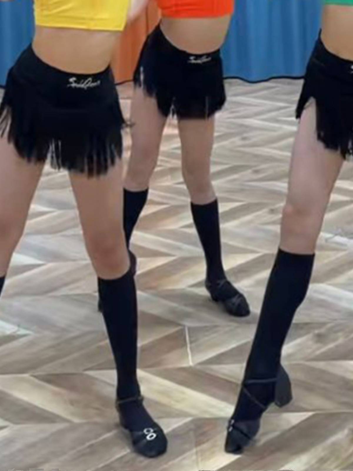 Latin dance socks Black girls in summer collection training skills special dance long barrel bottom socks