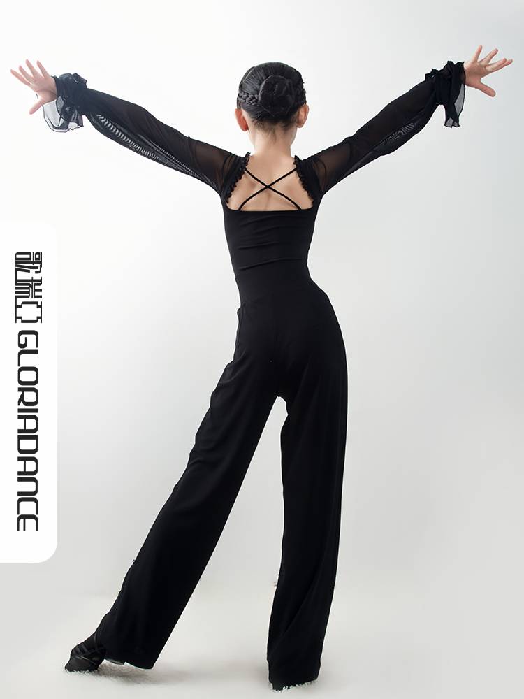 Goliya Latin Dance Girls and Children's Children's New high -waisted slim Latin practice training uniforms