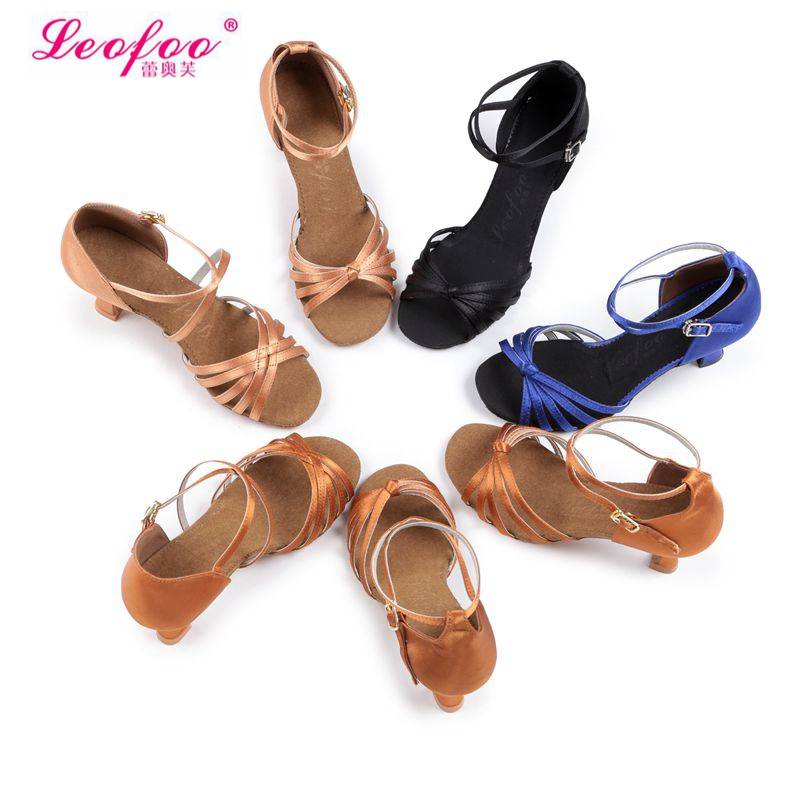 Latin dance shoes female adult soft bottom heel high -heeled satin standard new square dance dancing ladies dance shoes