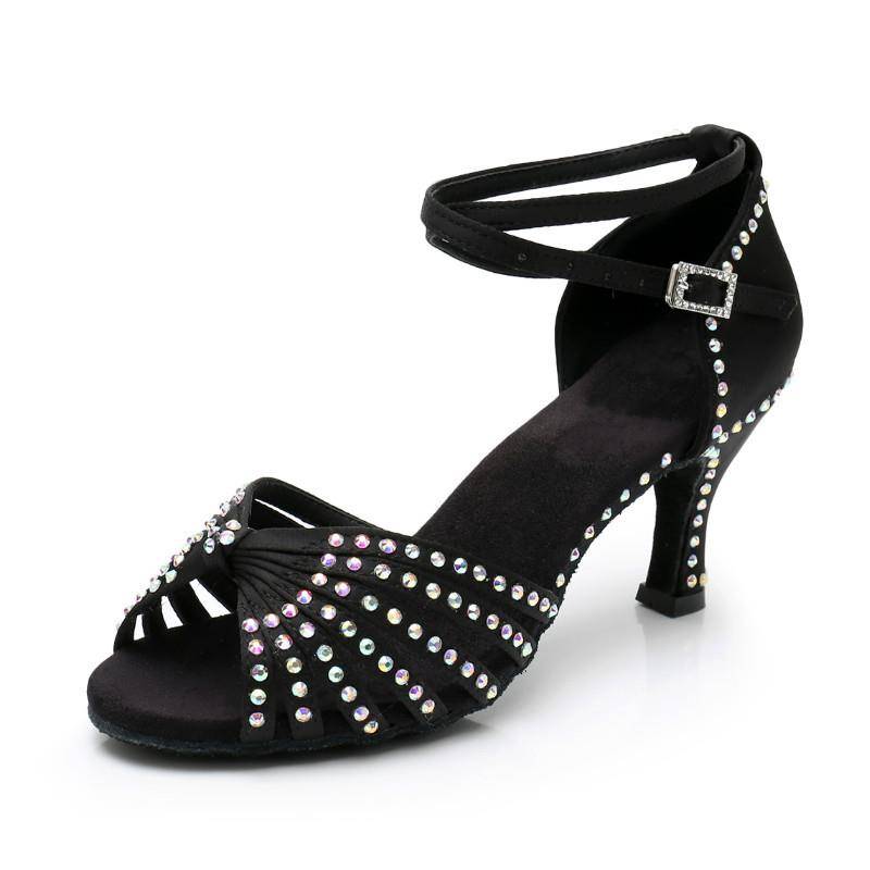 Adult women's high -heeled soft bottom Latin dance shoes stage performance shoes professional national standard dance shoes Latin dance shoes performance