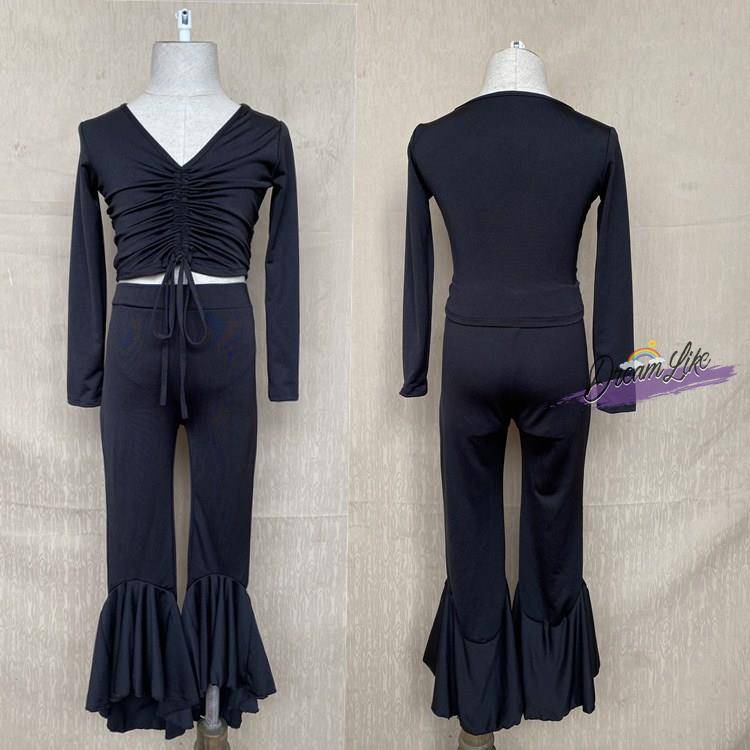 New girl Latin dance pants 2024 new practice service dance competition service children's test training service flared pants