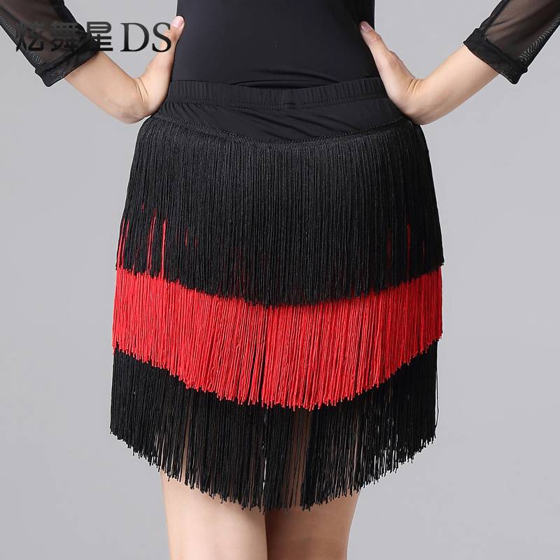 Spot Latin dance service spring and autumn L new Latin dance skirt, spoiler dancing exercise, three -step step -by -step female dance skirt