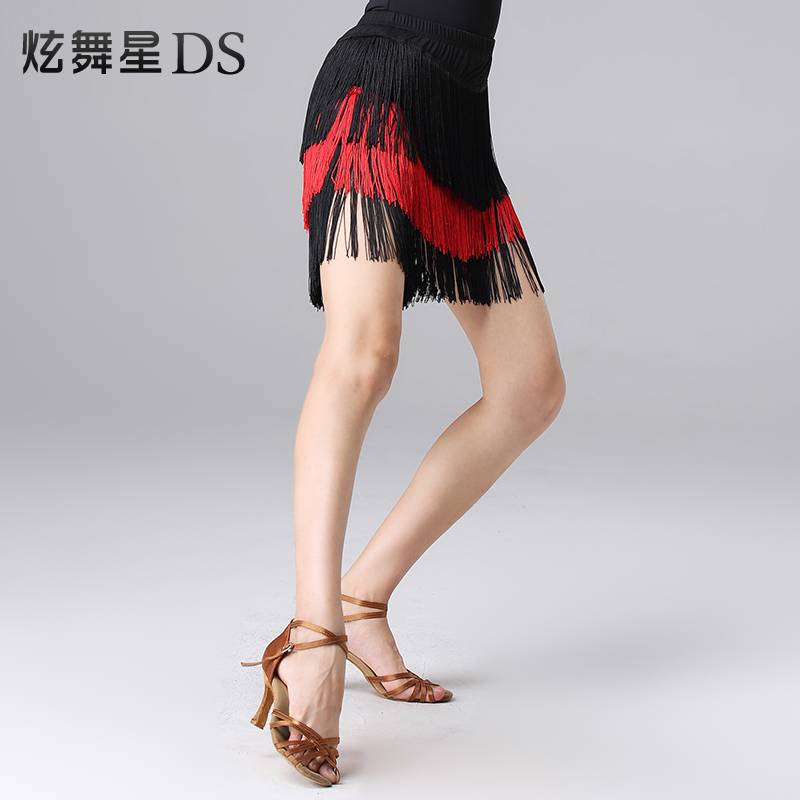 Spot Latin dance service spring and autumn L new Latin dance skirt, spoiler dancing exercise, three -step step -by -step female dance skirt