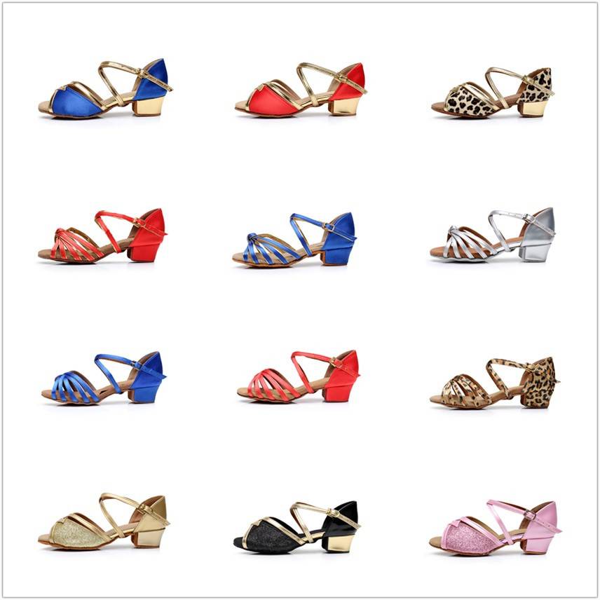 Latin dance shoes children and girls soft bottom flat with children Latin shoes practice dance shoes girls dance free shipping summer special offer