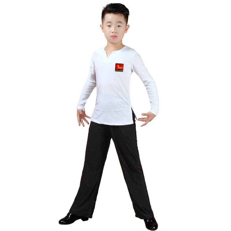 Boys and boys Latin dance clothing sleeve children's children and boys practice boys competition training service summer men