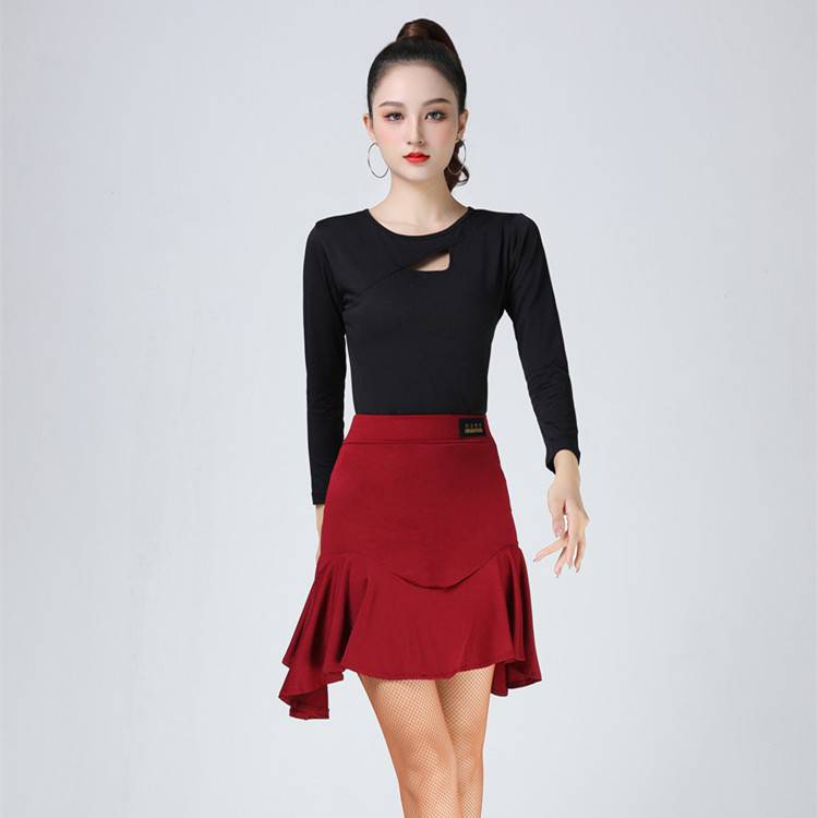 2020 Latin dance skirt Female adult skirt new dancing performance of ruffled skirt professional dance exercises