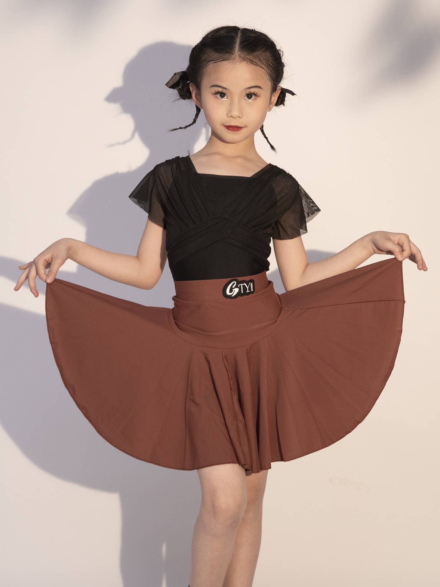 GTYDANCE Children's Latin Dance Summer Practice Skirt Set New 2024 Senior Professional Girl Performance Services
