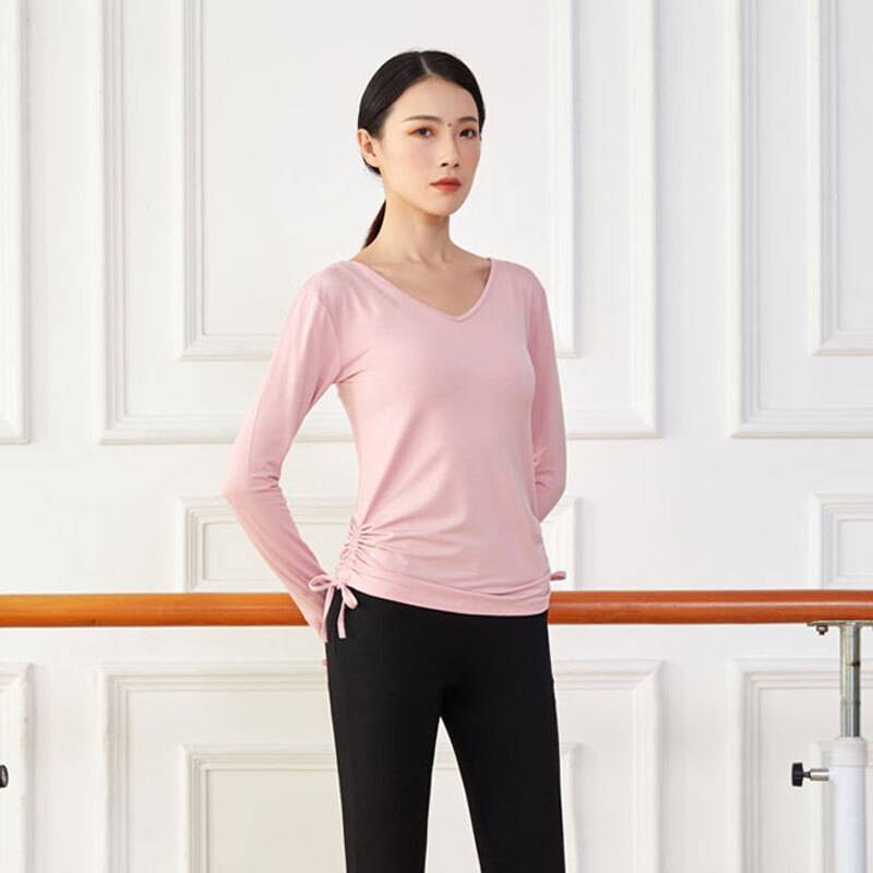 Pump dance practice clothes Top, female shape dancing service B premium long -sleeved modern Latin classical Chinese dance training
