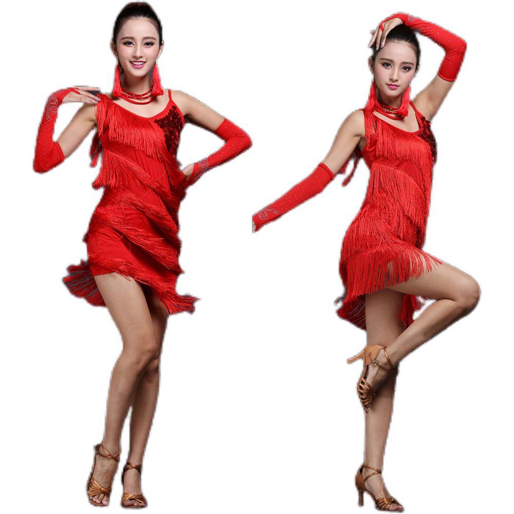 Manufacturer directly for nightclub performances Latin dance clothing performance service competition service sequin tassel dress
