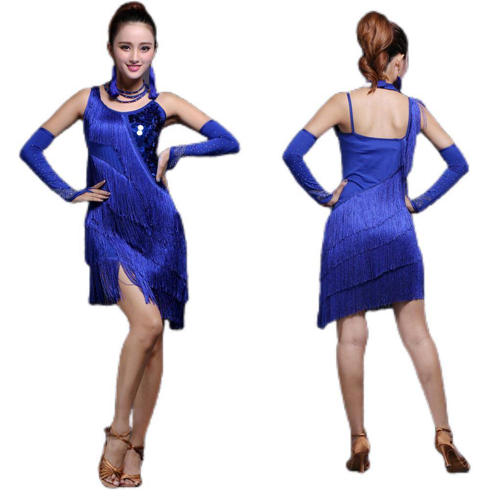 Manufacturer directly for nightclub performances Latin dance clothing performance service competition service sequin tassel dress