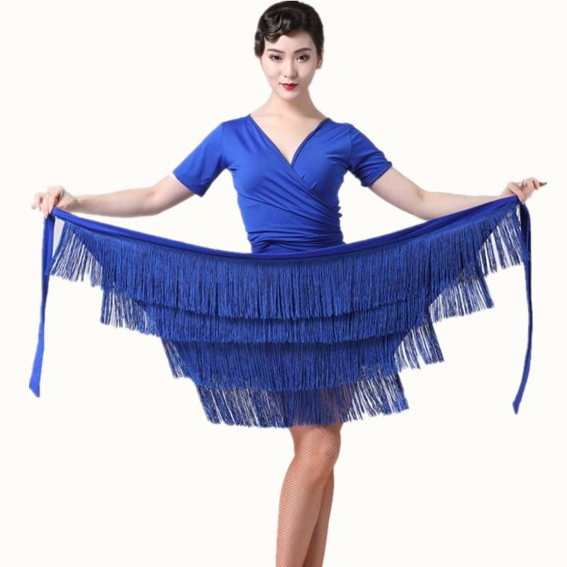 New sexy Latin dance skirt flowing Su model 2023 professional clothing half -body skirt, a skirt with a triangular scarf