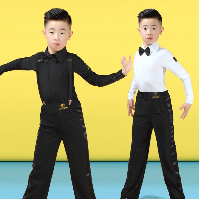 Children's men's Latin dance clothing set Boys Boys Boys Boys Practice Examination Standard Standard Competition Summer