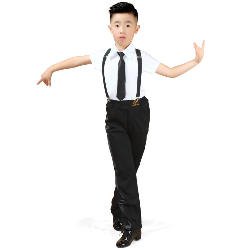 Children's men's Latin dance clothing set Boys Boys Boys Boys Practice Examination Standard Standard Competition Summer