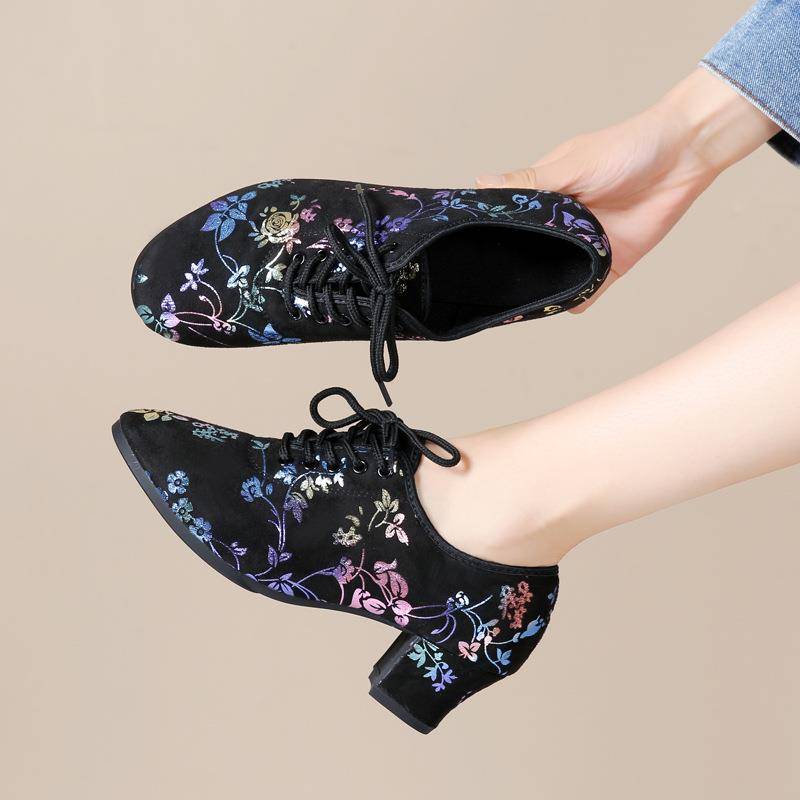2023 new Latin dance shoes women's dance shoes square dancing shoes adult playwatch dance modern dance women's single shoes