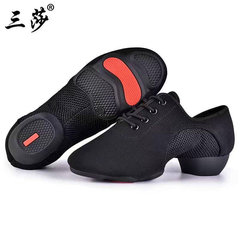 San Sharading Dance Shoes Modern Shoes adult women's soft base mid -high -heeled waterman Plaza friends dance dance dance shoes men
