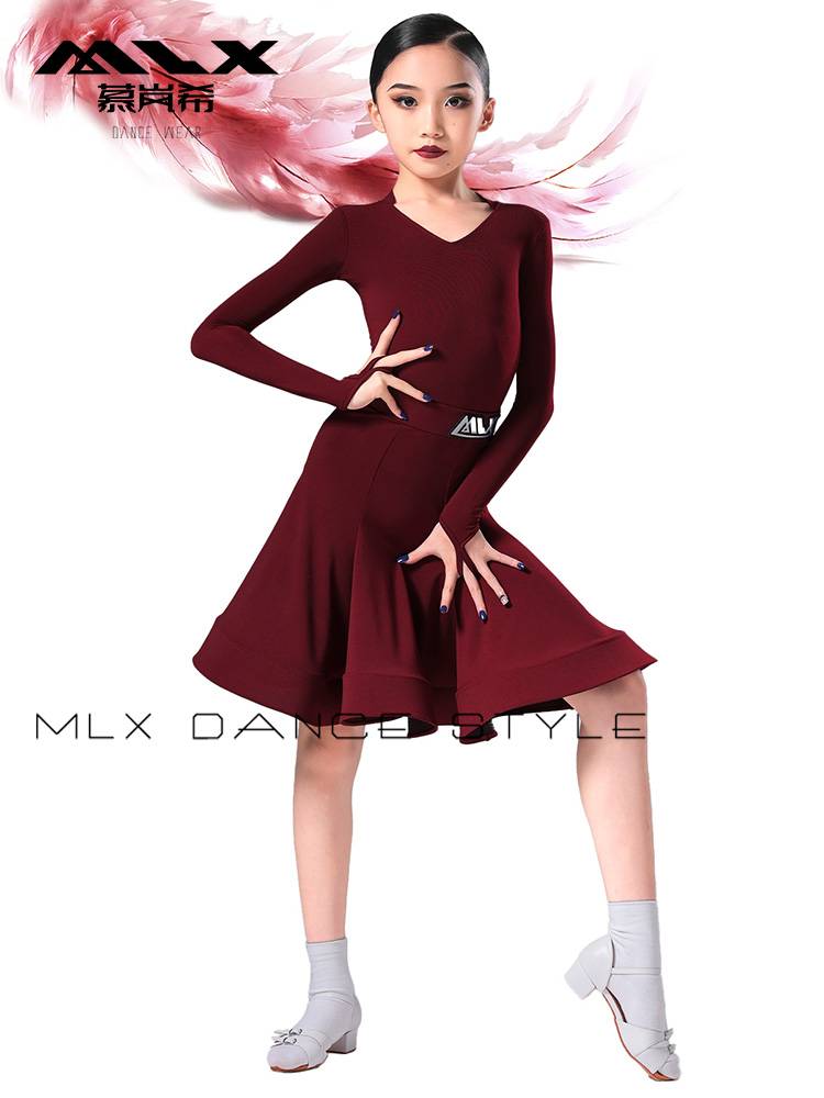 Mu Lanxi Children's New Latin Dance Competition clothing split children's dance test standard regulations for performance service
