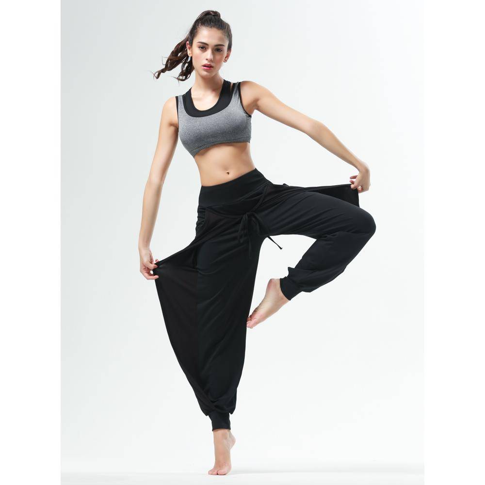 Loose dance practice female trousers modern dance fitness clothes high bombs yoga pants Harun dance Latin dance training