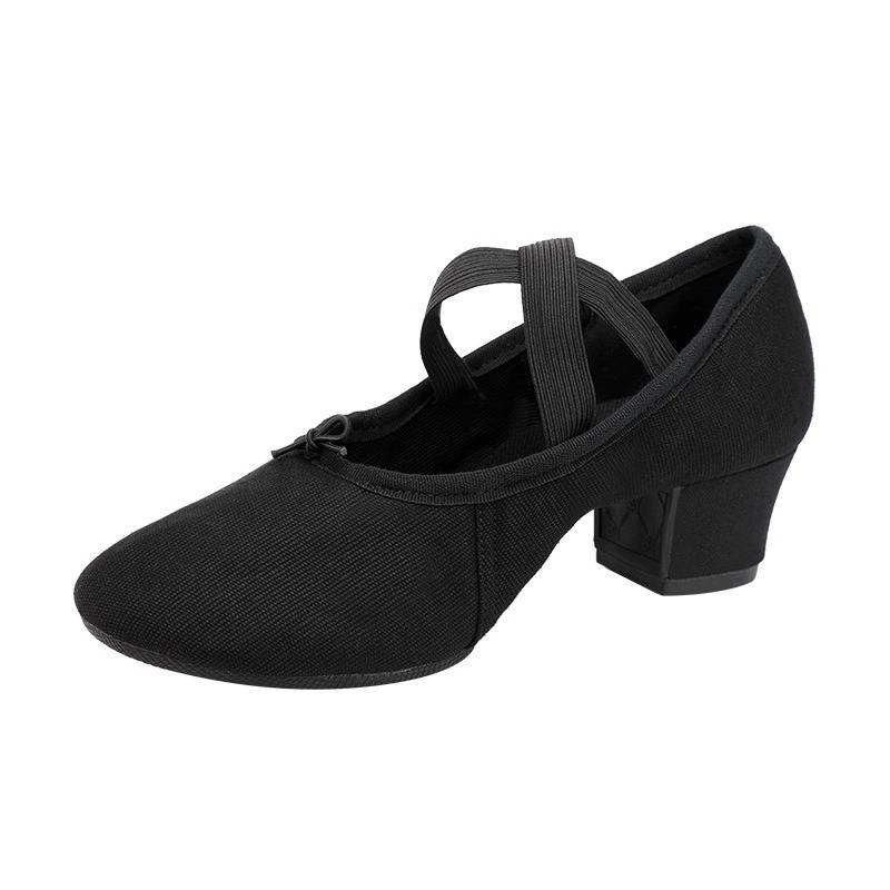 Low -heeled body training teacher shoe outdoor adult soft bottom Latin dance shoes female nation modern dance ballet shoes