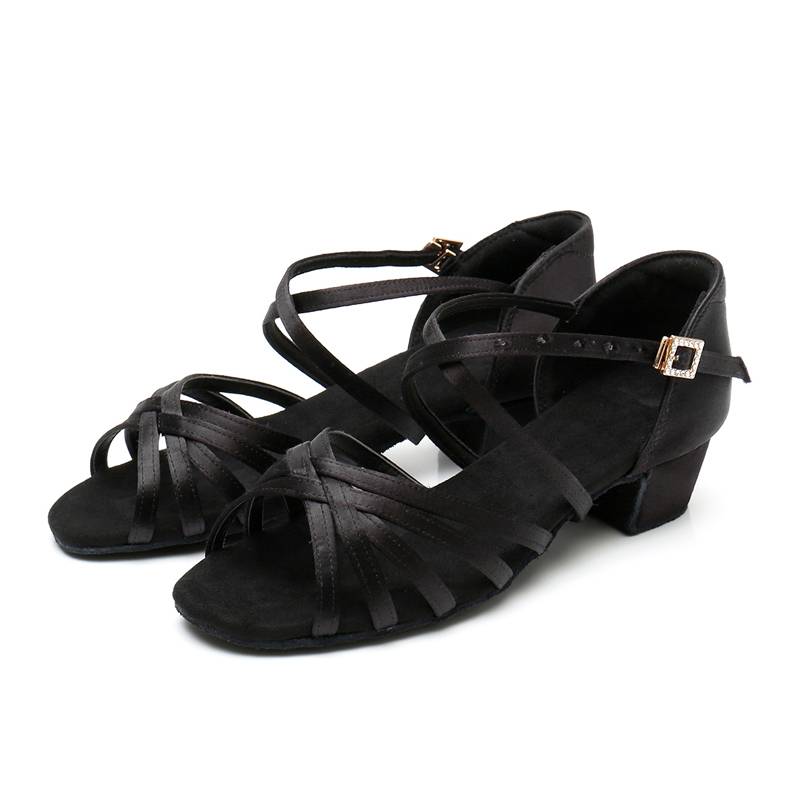 Really Silk high -heeled girl Latin dance shoes national standard dance professional soft -bottom dance children children beginners training shoes