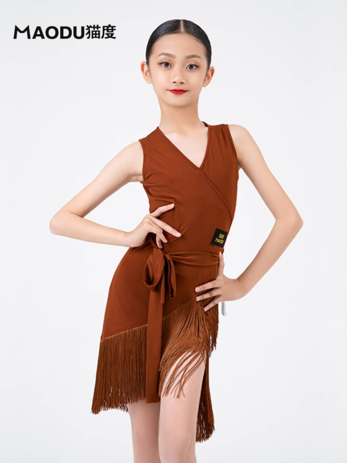 Sleeveless Latin Dance Clothing Girls Dance Skirt Practice Gong Server Children's Latin Dance Skirts Fragile Summer Summer