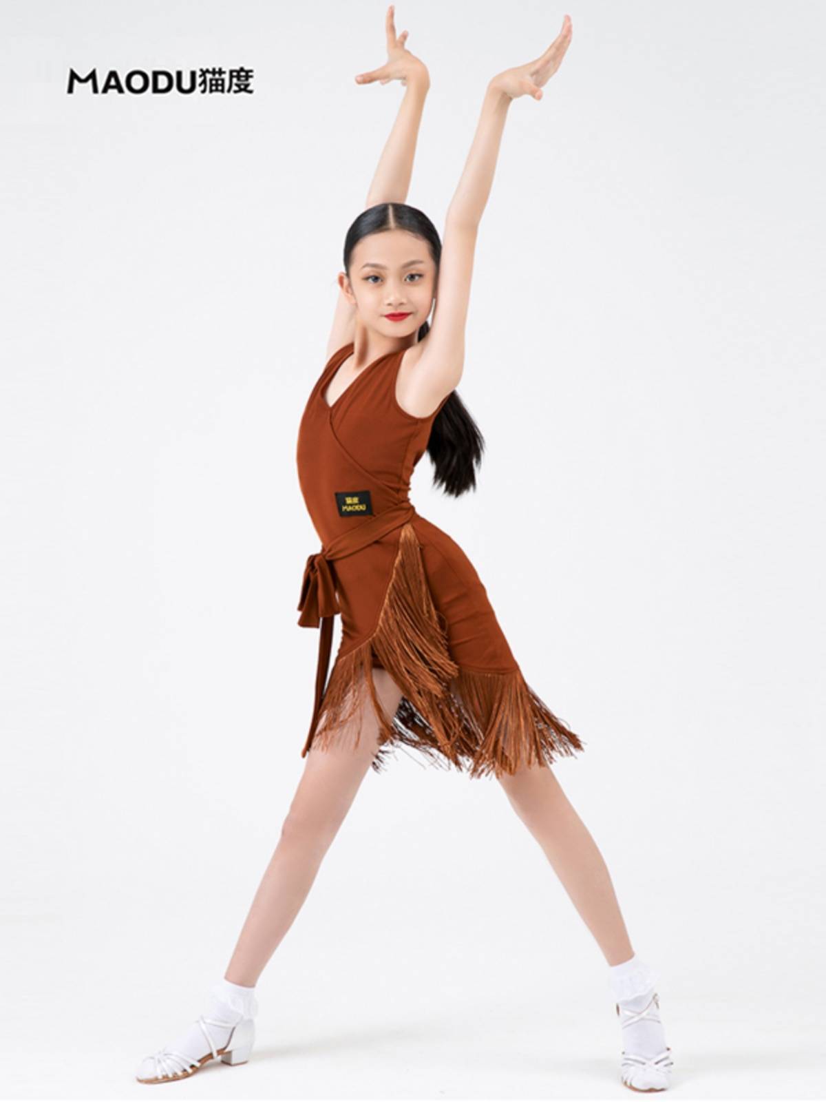 Sleeveless Latin Dance Clothing Girls Dance Skirt Practice Gong Server Children's Latin Dance Skirts Fragile Summer Summer