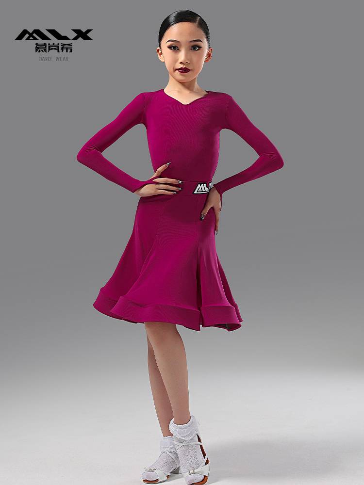 2024 New Latin Dance Children's Competition Clothing Children's Dance Examination Standard Standardment Regulations for Girls' Performance Services