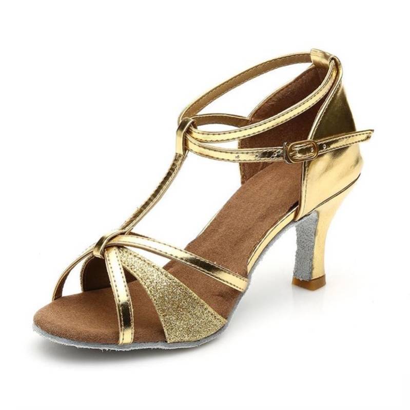 Women's adult high -heeled Latin dance shoe indoor anti -slip soft bottom stage performance jumping national standard just dances sequin shoes