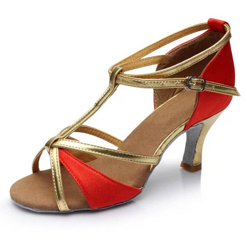 Women's adult high -heeled Latin dance shoe indoor anti -slip soft bottom stage performance jumping national standard just dances sequin shoes