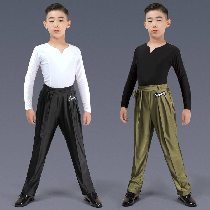 Latin dance clothing set children's young children in summer practice clothes tops, pants, boys, boys, boys, boys