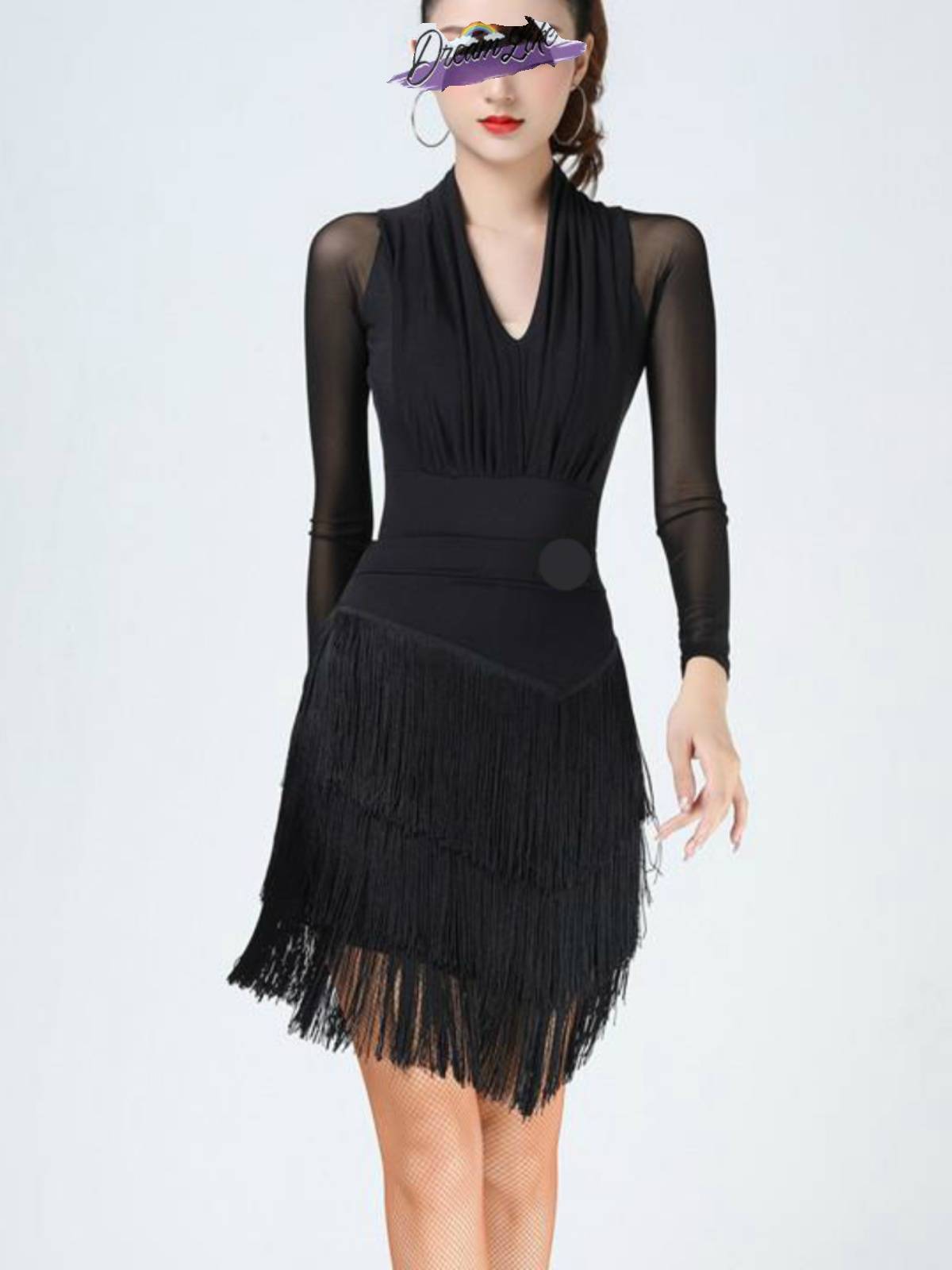 Latin Dance Skirt Skirt Summer New Adult Female Competition Dance Dance Dance Fun Leader Mid -length sexy Liusu skirt