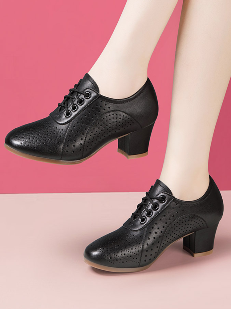 Leather Dance Shoes Summer Fashion Soft Bottom Dance Shoes Plaza Dance Water Soldier Latin Latin and Woman Nods Bottom