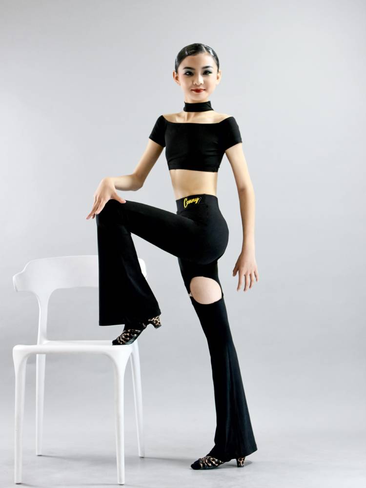 Latin dance pants female 2024 brand dance pants high waist Modo pants -shaped horn training service special pants