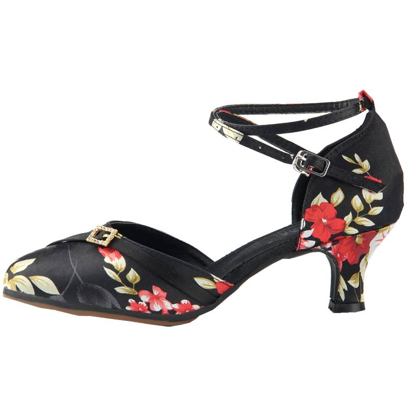 Latin dance shoes adult ladies medium -high heel dancing shoes spring and autumn models Opin dance shoes square meltery dance