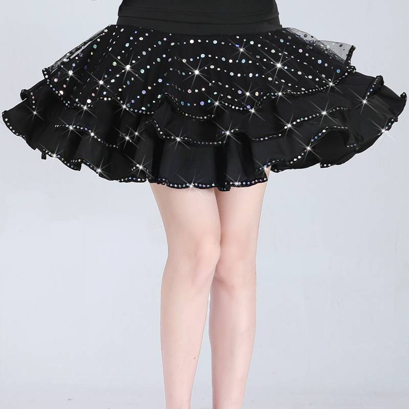 Square dance clothing new half -bodies big skirt sequin performance service Gitta short skirt Latin dance dance skirt female
