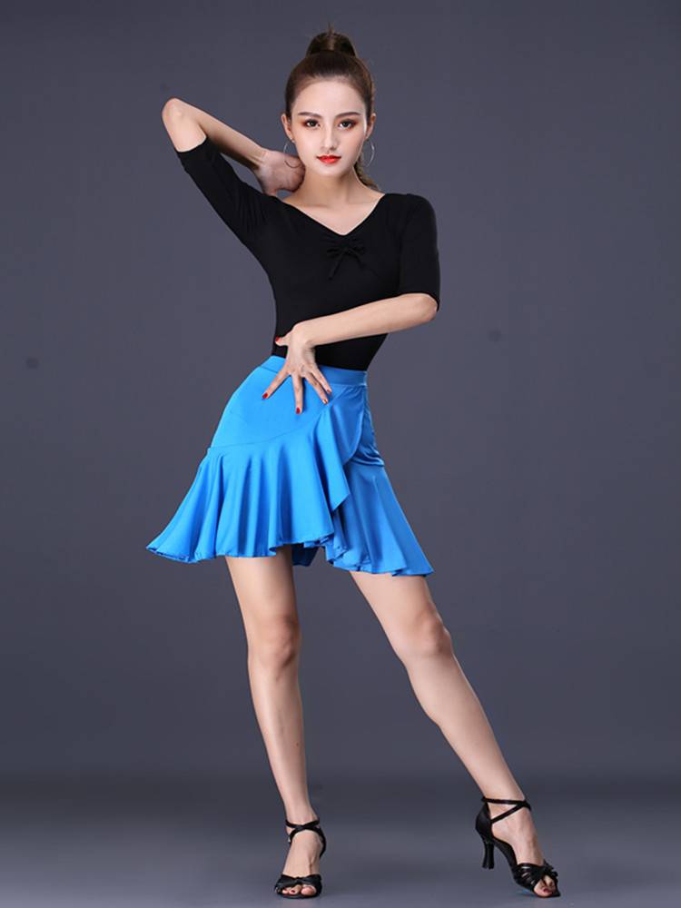 2023 Latin dance skirt Female adult skirt new dancing performance of ruffled skirt professional dance exercises
