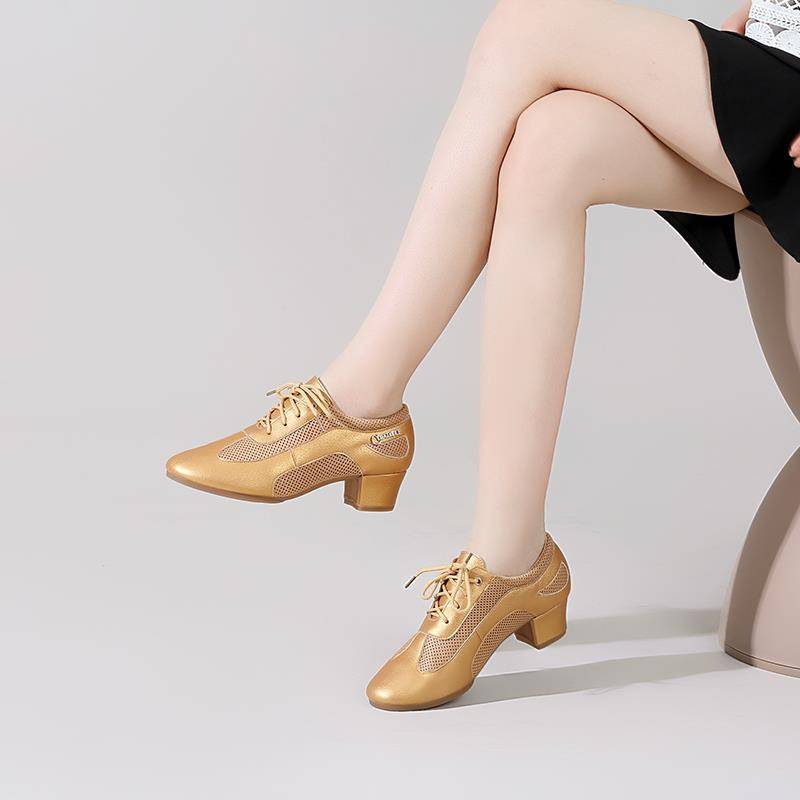 Adult Latin dance shoes mid -heel teacher shoes soft soles dancing shoes female square dance shoes dance shoes dance shoes soft soles