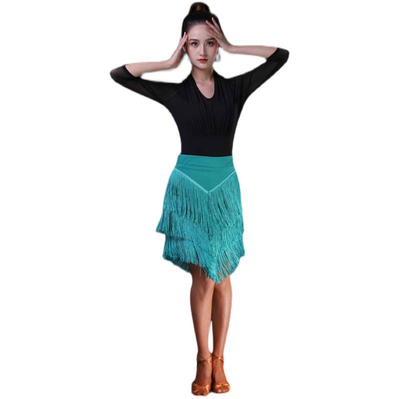 Latin dance skirt new practice clothing female adult half -bodies skirt skirt under the game dance performance clothing