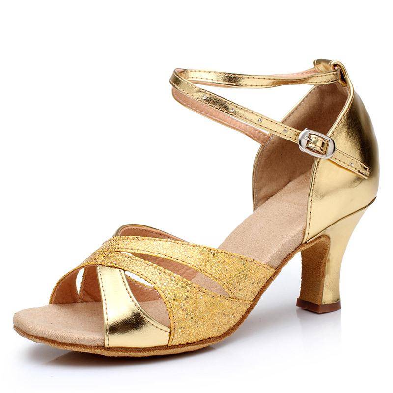 Women's adult Latin dance shoes mid -heeled Latin shoes soft soles, large size, dance shoes outdoor square dance shoes