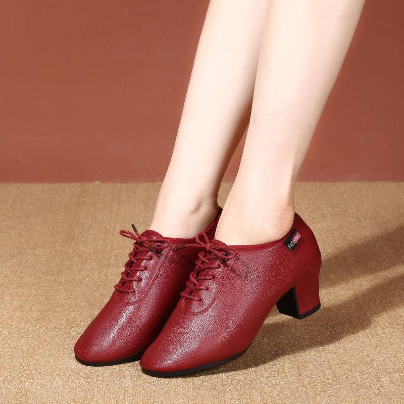New Women's Latin Dance Shoes Soft Wave Plaza dance adult teachers with beef tendon dance shoes dance shoes