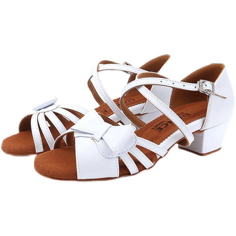 White Pilading Dance Shoes Children Girls Dance Shoes Dance Performance Performance Charma Baba Cowboy Dance Dance Shoes Heel