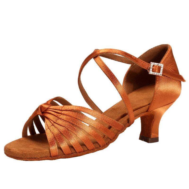"Soft-shoe high-heel, medium-sized girls Latin-dancing high-shoe sandals special summer competition with adults."