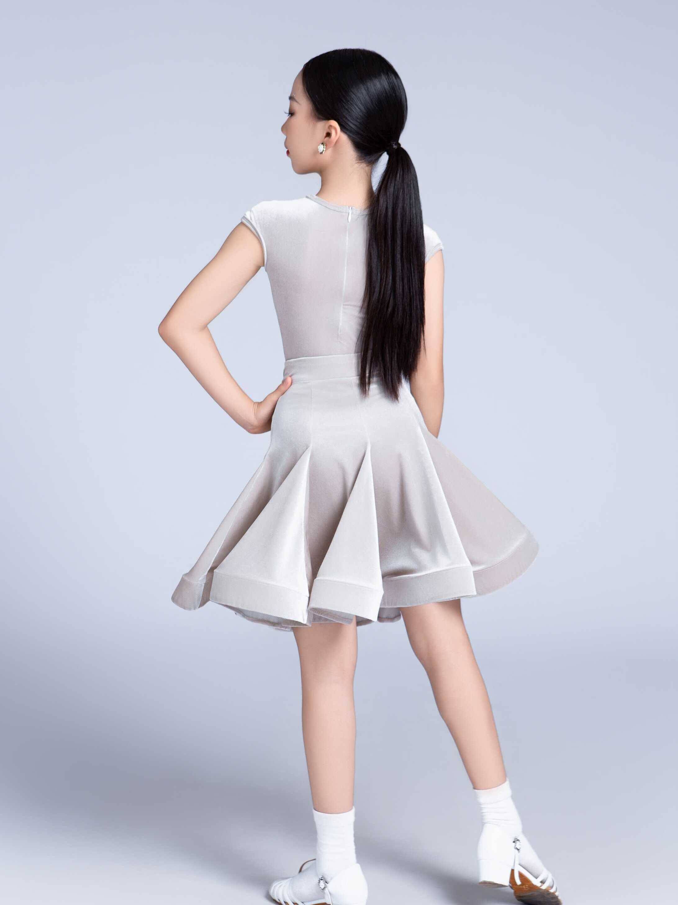 Casey-Tianyue Dance New Girls Professional Latin Dance Competition Standardized Clothing ultra-thin velvet fabric