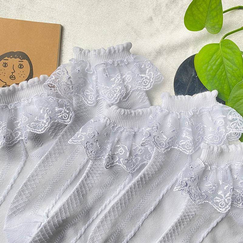Latin dance spring autumn and winter socks children's children's professional competition dance socks white lace lace dancing socks