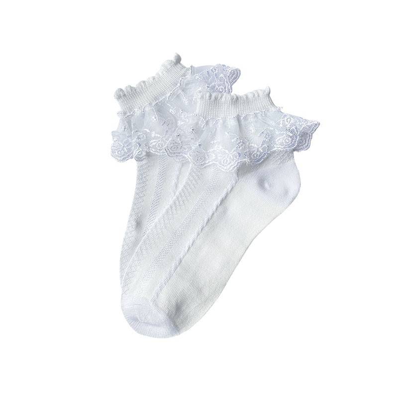 Latin dance spring autumn and winter socks children's children's professional competition dance socks white lace lace dancing socks