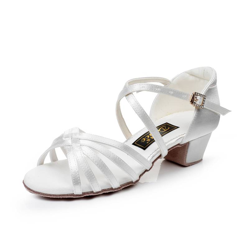 Professional white Latin dance shoes Girls Children's soft -bottomed girl dancing i shoes low heel dance shoes exactly beginners