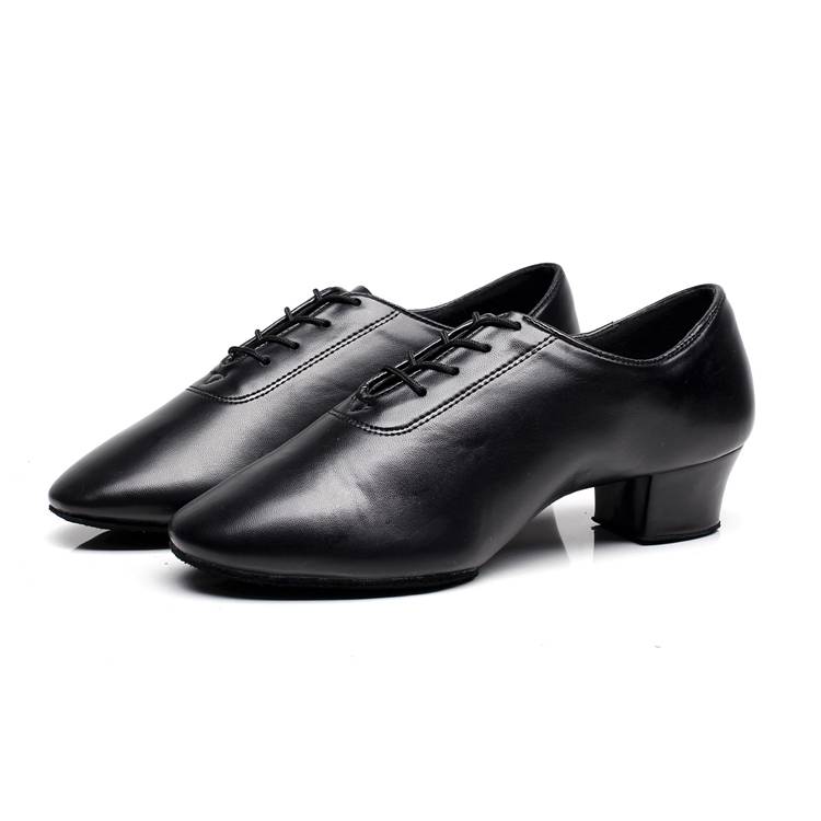 Liangge Black Latin imitation leather and men's and female adults Children's hair bottom room pores dance shoes