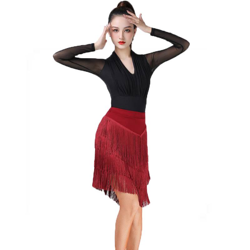 Latin dance skirt new exercise uniform adult half -bodies skirt under skirt under the square dance contest dance performance clothing