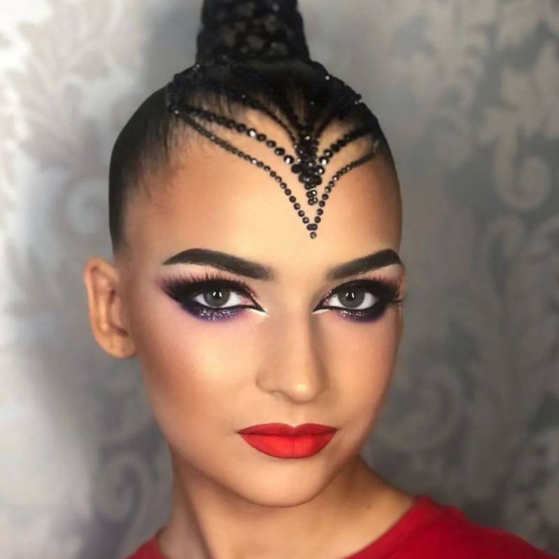 Latin Dance Professional Bright Drill Dance Competition Self -stick Drilling Drill Children's Performance Hairstyle Headpiece Shins Diamond
